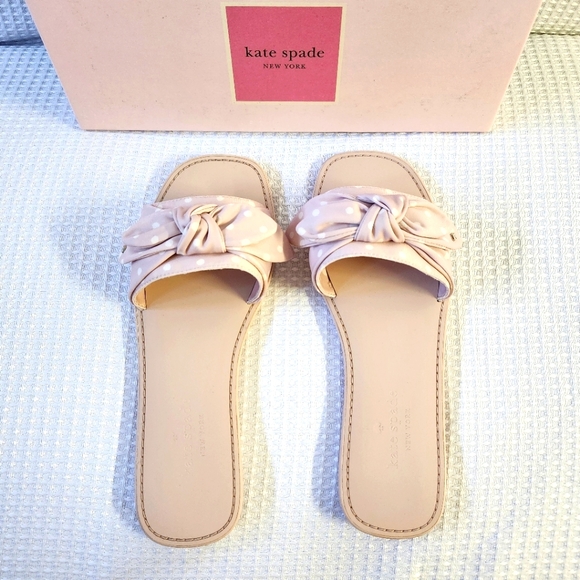 KATE SPADE Bernadette Neoprene Polka Dot Bow Sandals size 8.5 - Picture 2 of 6